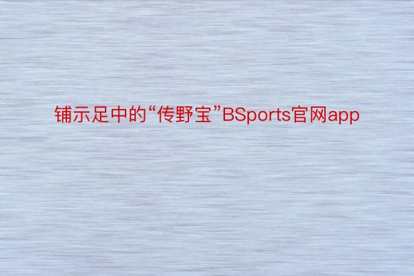 铺示足中的“传野宝”BSports官网app