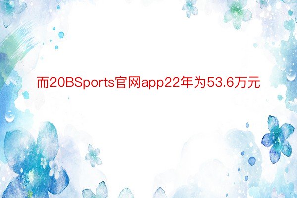 而20BSports官网app22年为53.6万元
