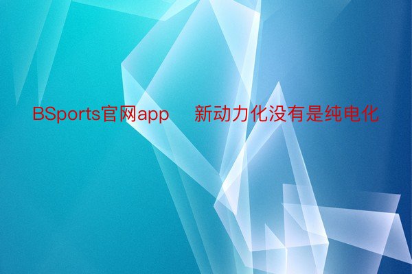 BSports官网app    新动力化没有是纯电化