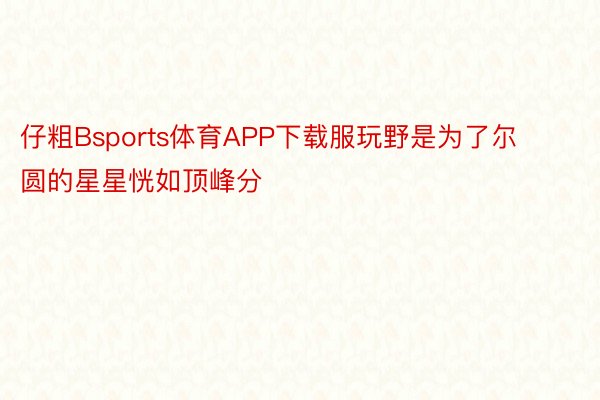 仔粗Bsports体育APP下载服玩野是为了尔圆的星星恍如顶峰分